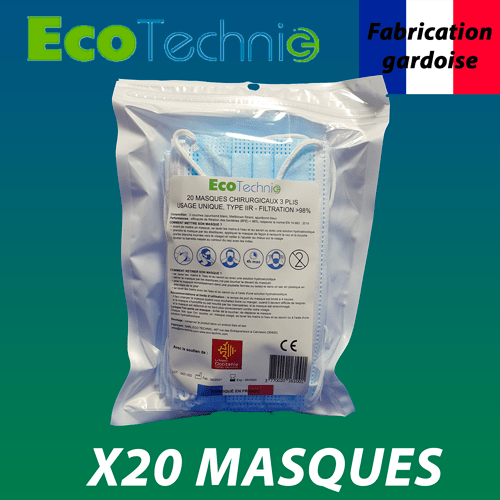 Eco Technic fabrique des masques chirurgicaux et lavables dans leurs locaux situés en France. Nos masques sont confortables et permettent une respirabilité optimale.
