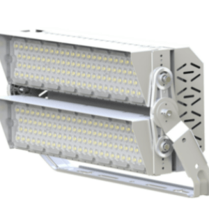Projecteur LED de 480W, fabriqué en France. Haute efficacité grâce à l’utilisation de LED 5050 ou 3030 haut de gamme (160-180 lm/W Cree ou Lumiled) .
